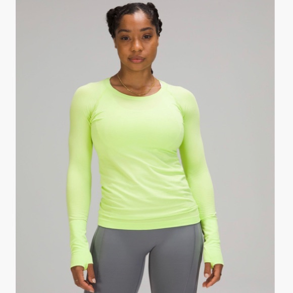 lululemon athletica Tops - Lululemon swiftly tech long sleeve neon green/yellow long sleeve size 10 NWT